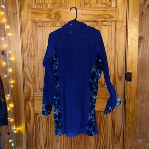 Micro-grid fleece dress